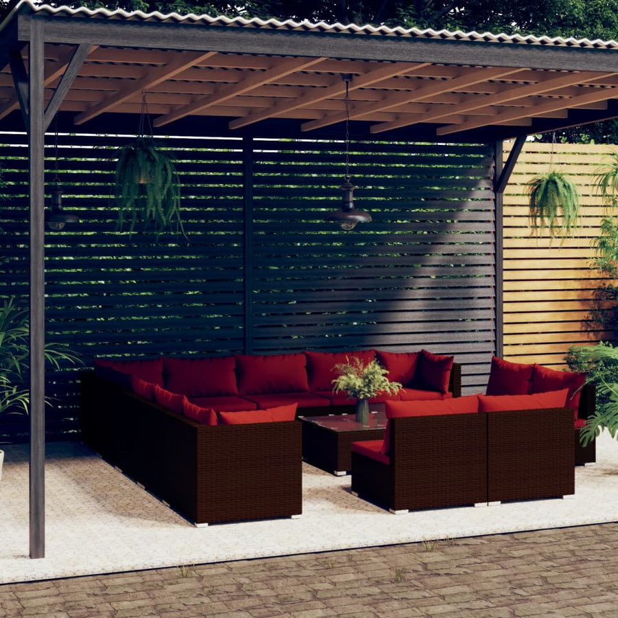 14-Delige Loungeset Met Kussens Poly Rattan 1