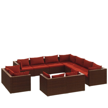 1 Loungeset Met Kussens Poly Rattan 1