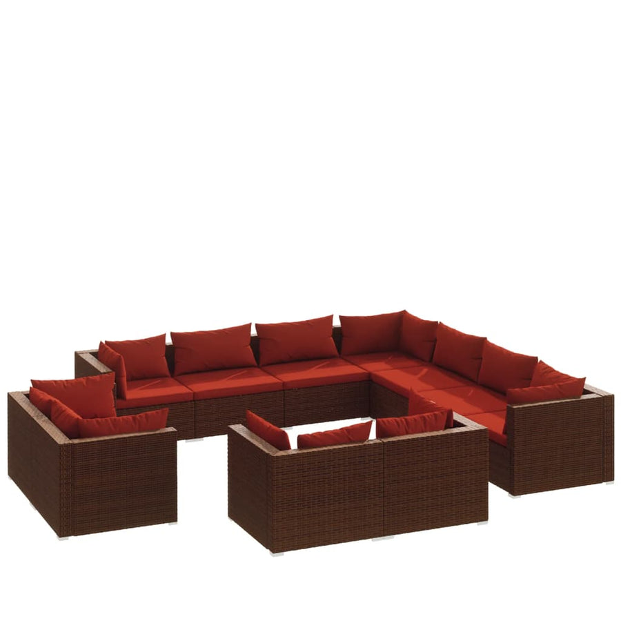1 Loungeset Met Kussens Poly Rattan 1