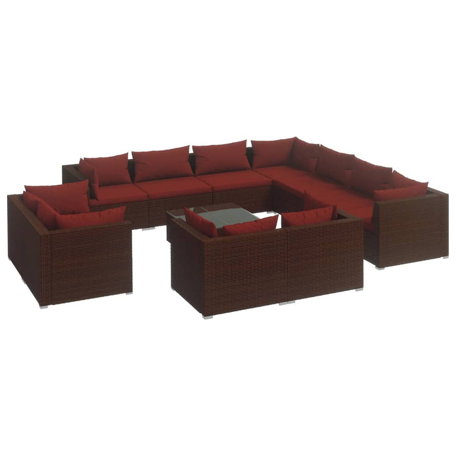 12-Delige Loungeset Met Kussens Poly Rattan 1