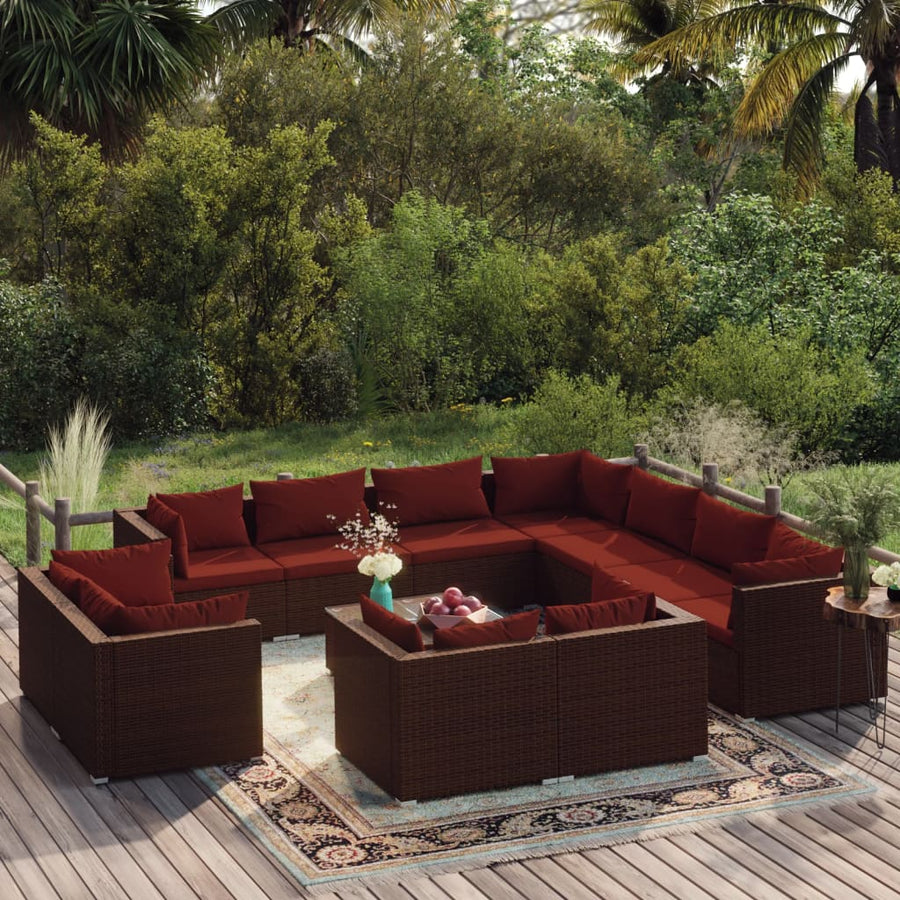 12-Delige Loungeset Met Kussens Poly Rattan 1