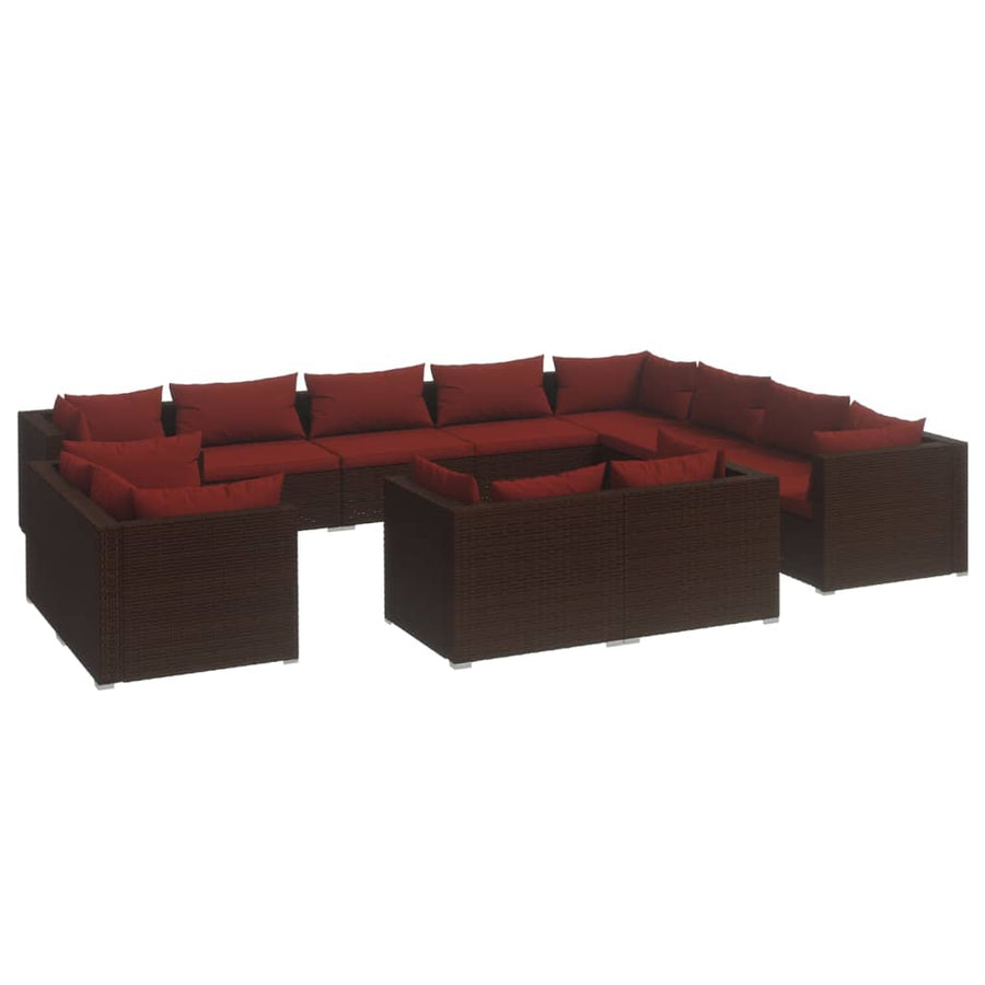 12-Delige Loungeset Met Kussens Poly Rattan 1
