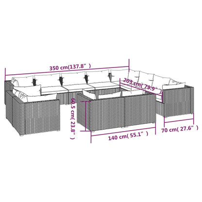 12-Delige Loungeset Met Kussens Poly Rattan 1