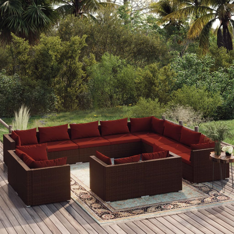 12-Delige Loungeset Met Kussens Poly Rattan 1