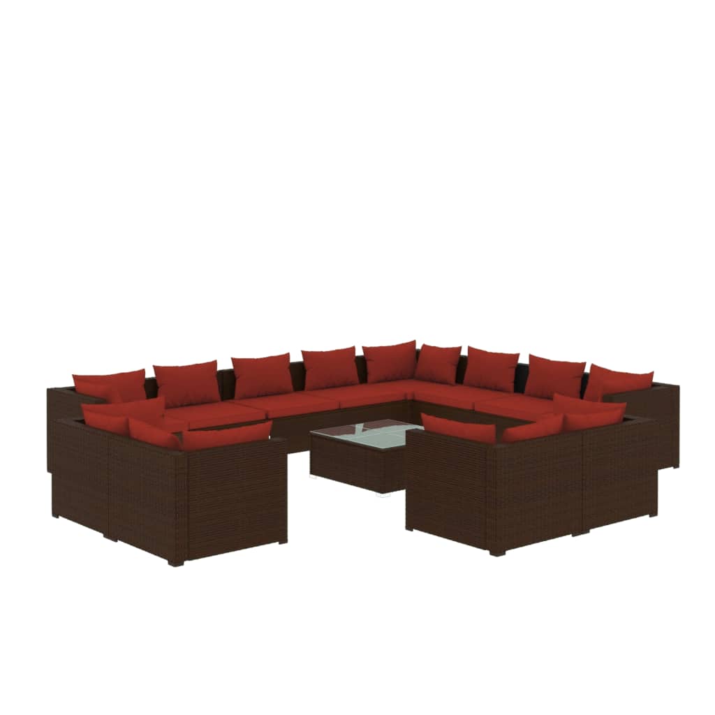 13-Delige Loungeset Met Kussens Poly Rattan 1