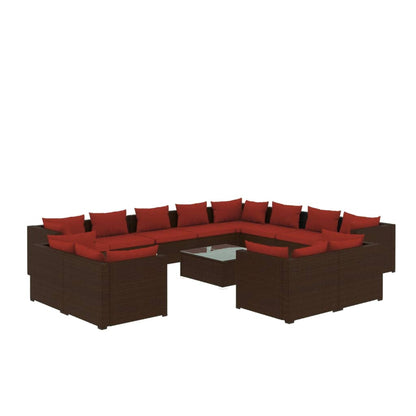 13-Delige Loungeset Met Kussens Poly Rattan 1
