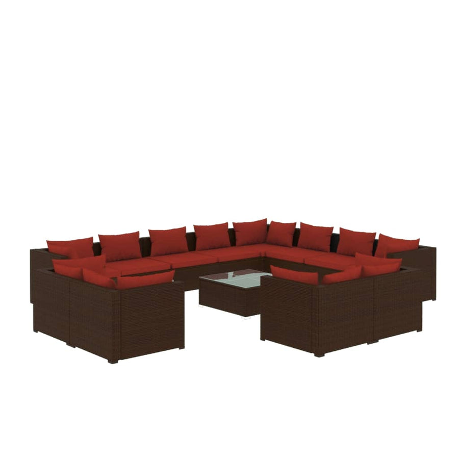 13-Delige Loungeset Met Kussens Poly Rattan 1
