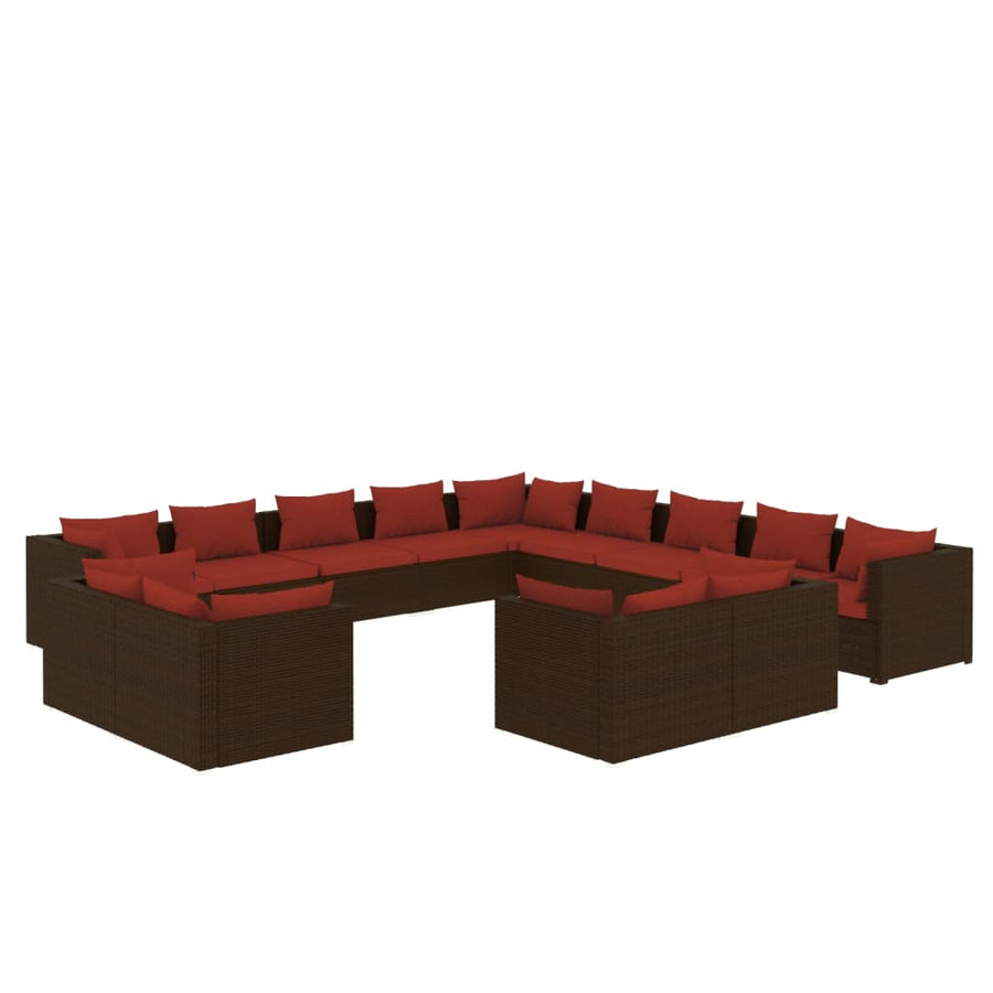 13-Delige Loungeset Met Kussens Poly Rattan 1