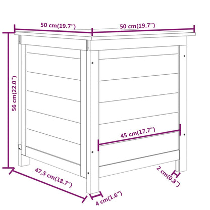 Kussenbox 50x50x56 cm massief vurenhout