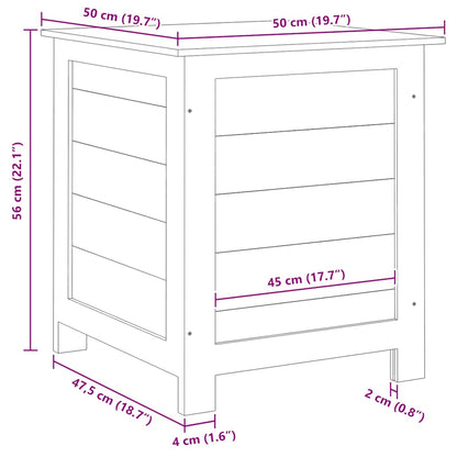 Kussenbox 50x50x56 cm massief vurenhout