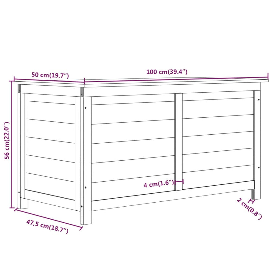 Kussenbox Massief Vurenhout 100 x 50 x 56 cm