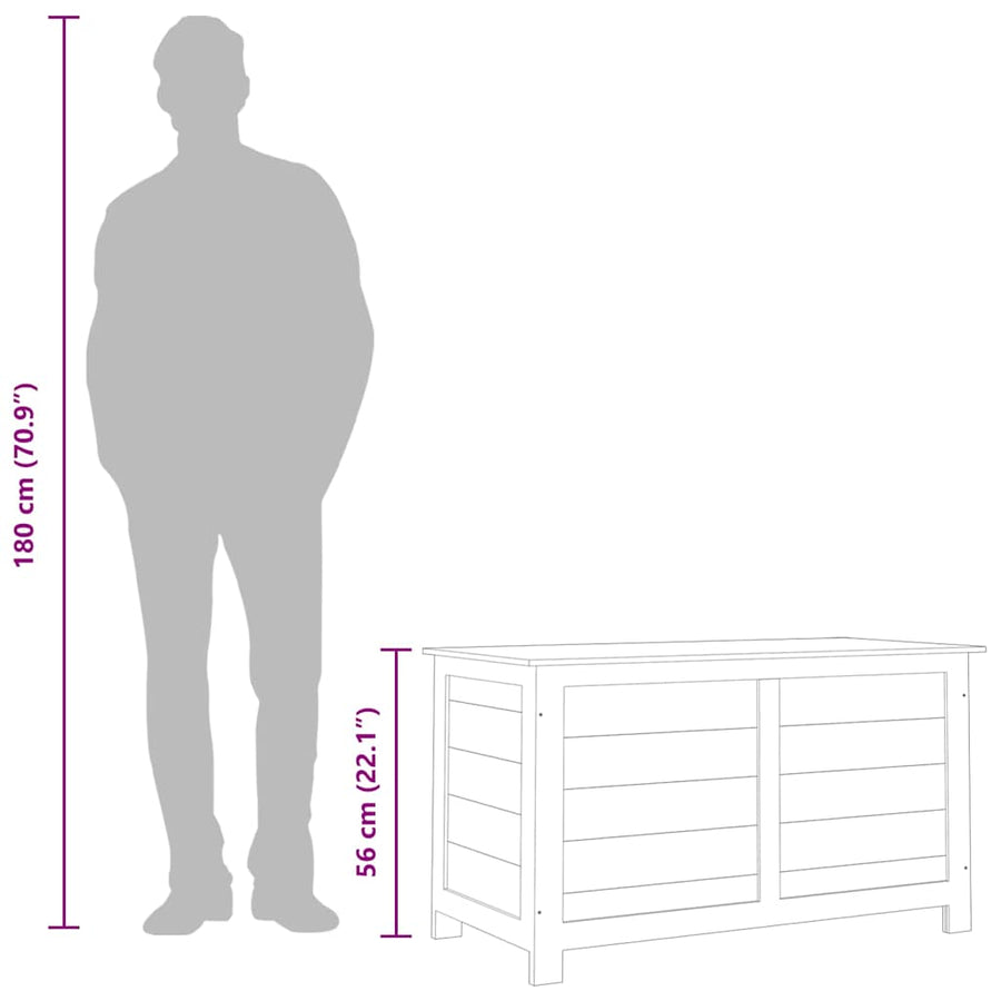 Kussenbox Massief Vurenhout 100 x 50 x 56 cm