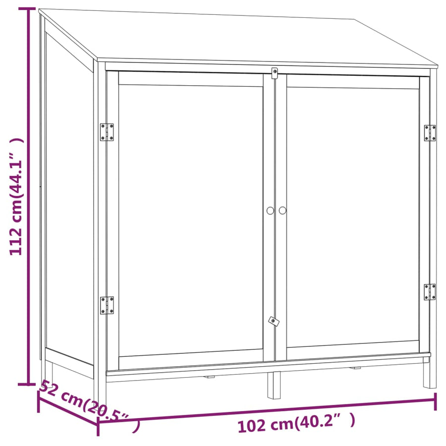 Tuinschuur Massief Vurenhout 102 x 52 x 112 cm Wit