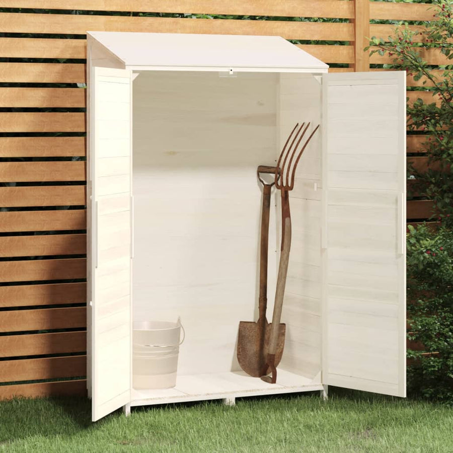 Tuinschuur 102X52X174,5 Cm Massief Vurenhout 102 x 52 x 174.5 cm Wit
