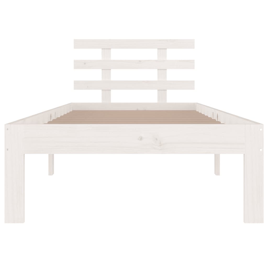 Bedframe Massief Hout 75 x 190 cm Wit