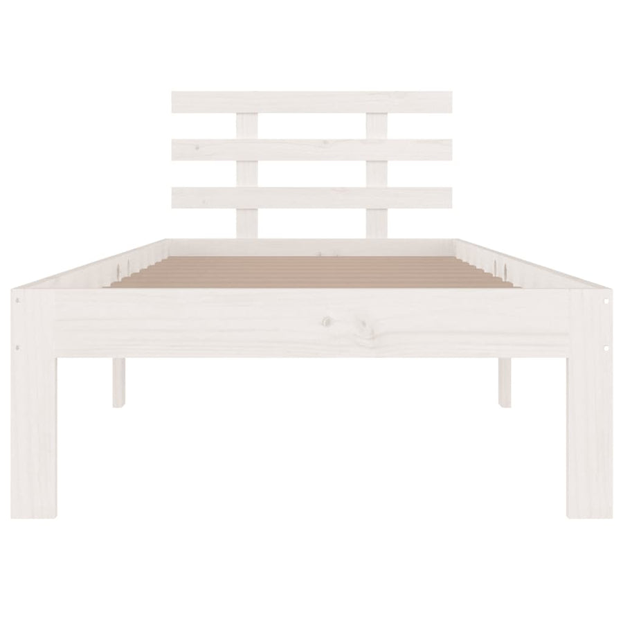 Bedframe Massief Hout 75 x 190 cm Wit