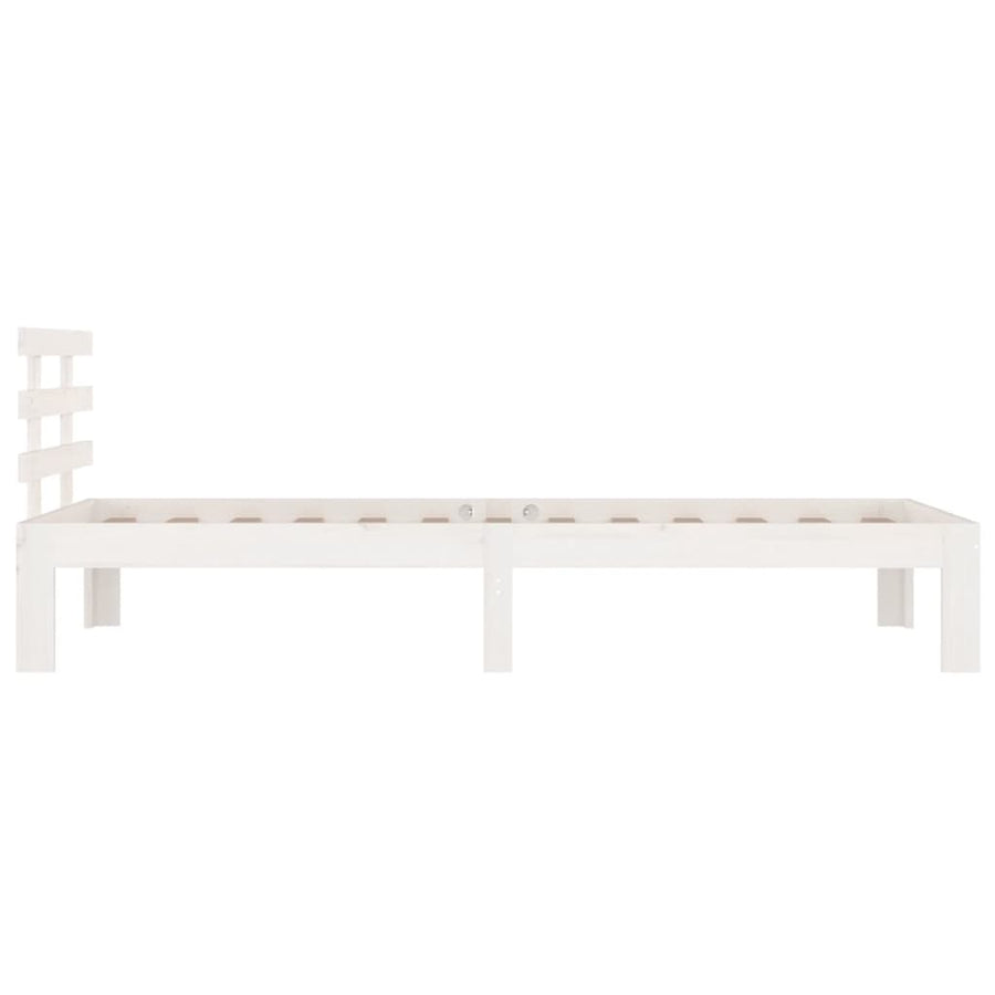 Bedframe Massief Hout 75 x 190 cm Wit