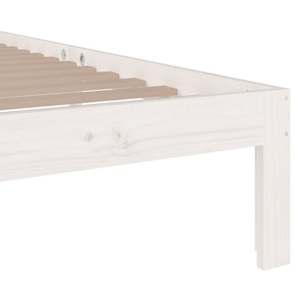 Bedframe Massief Hout 75 x 190 cm Wit