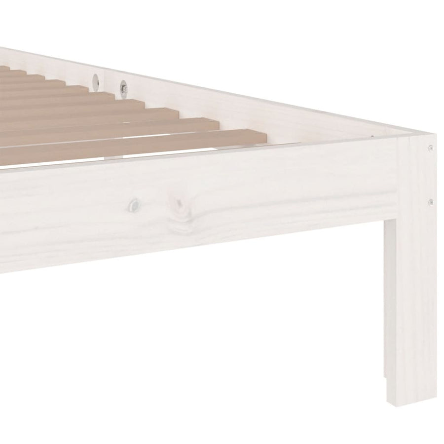 Bedframe Massief Hout 75 x 190 cm Wit