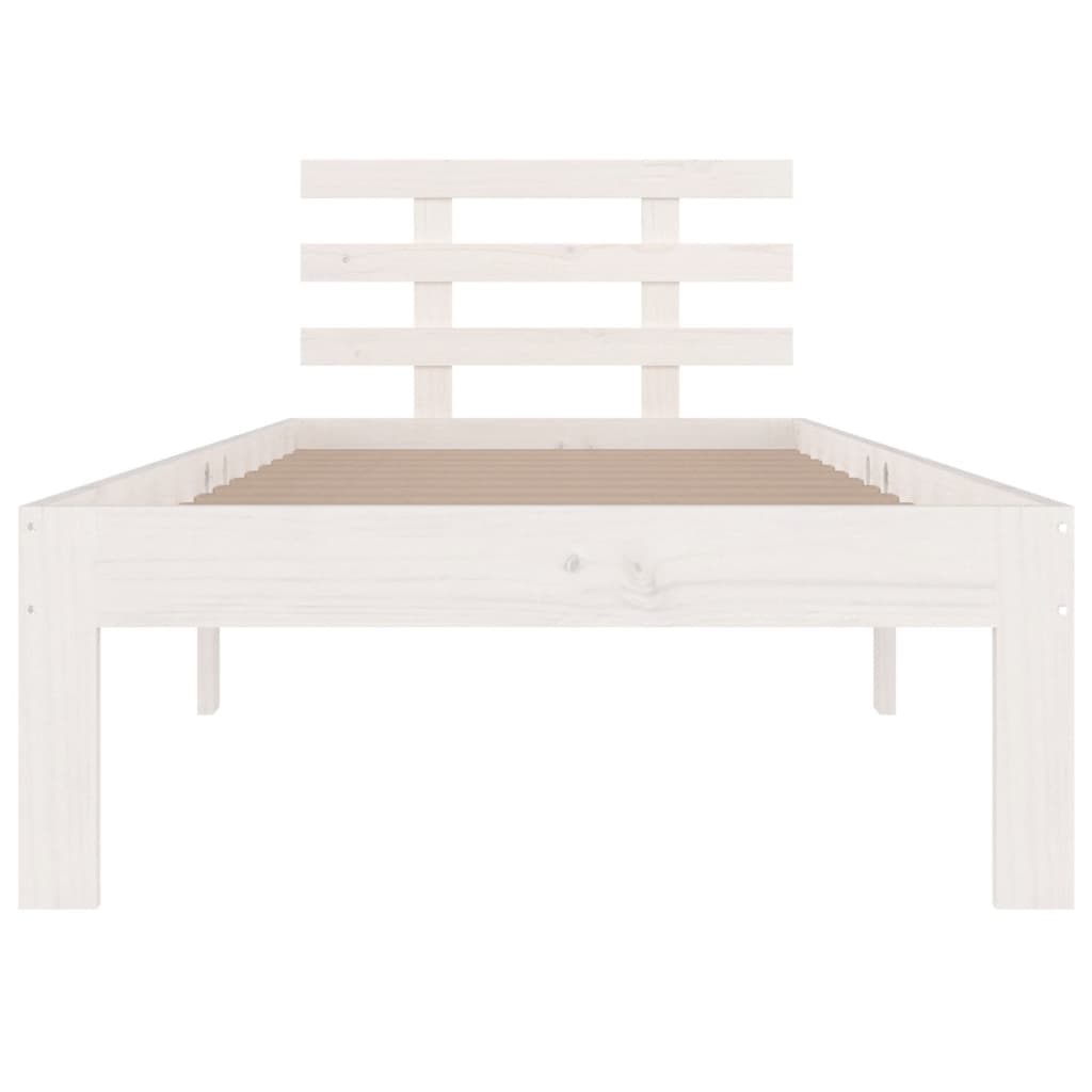 Bedframe Massief Hout 90 x 190 cm Wit