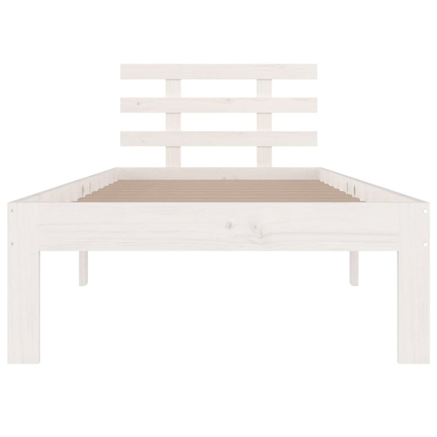 Bedframe Massief Hout 90 x 190 cm Wit