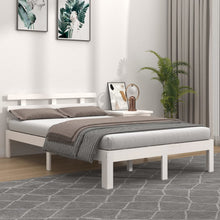 Bedframe Massief Hout 120 x 190 cm Wit
