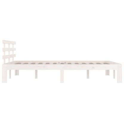 Bedframe Massief Hout Double 135 x 190 cm Wit