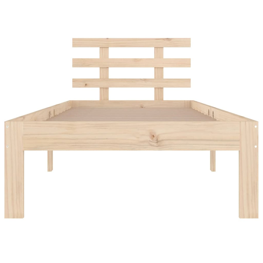Bedframe Massief Hout 90 x 200 cm Naturel