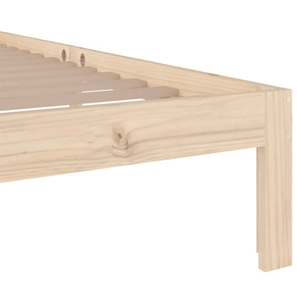 Bedframe Massief Hout 90 x 200 cm Naturel
