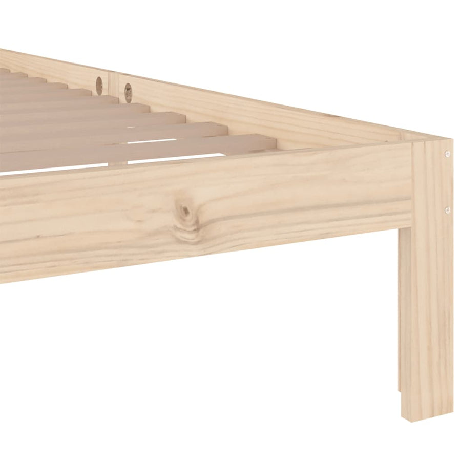 Bedframe Massief Hout 90 x 200 cm Naturel