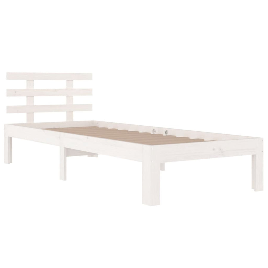 Bedframe Massief Hout 90 x 200 cm Wit