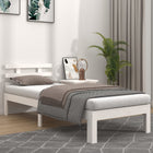 Bedframe massief grenenhout wit 90x200 cm