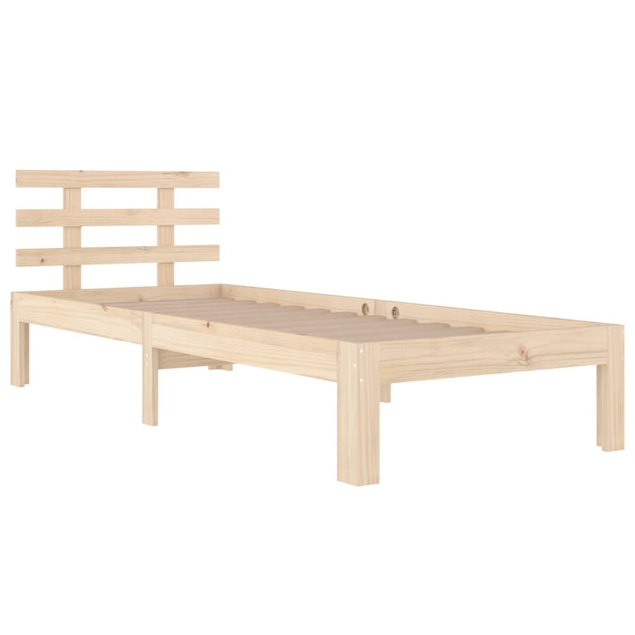 Bedframe Massief Hout 100 x 200 cm Naturel