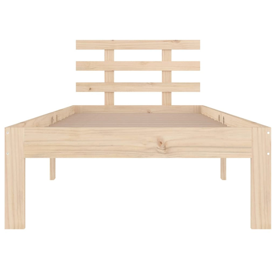 Bedframe Massief Hout 100 x 200 cm Naturel