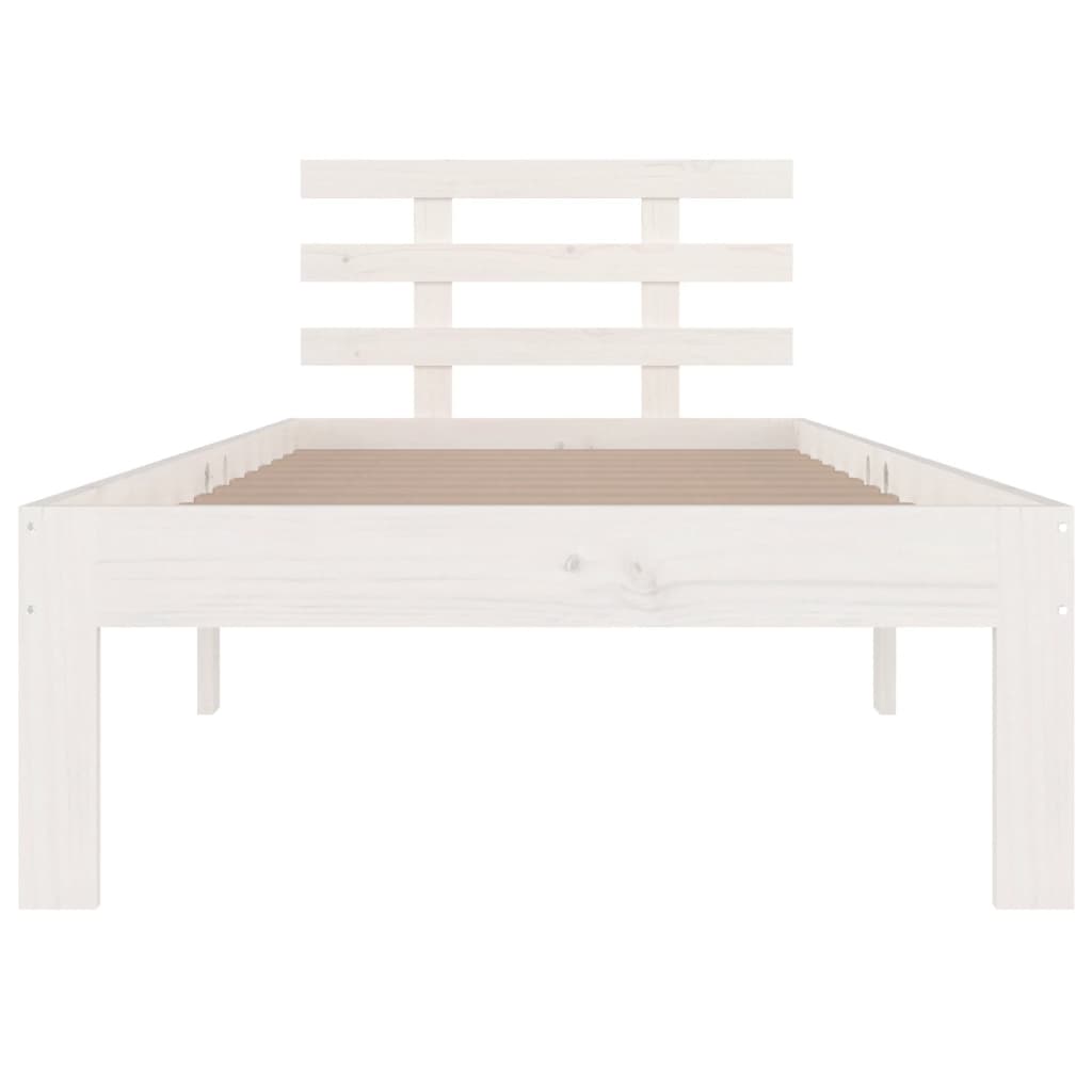 Bedframe Massief Hout 100 x 200 cm Wit