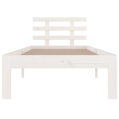 Bedframe Massief Hout 100 x 200 cm Wit