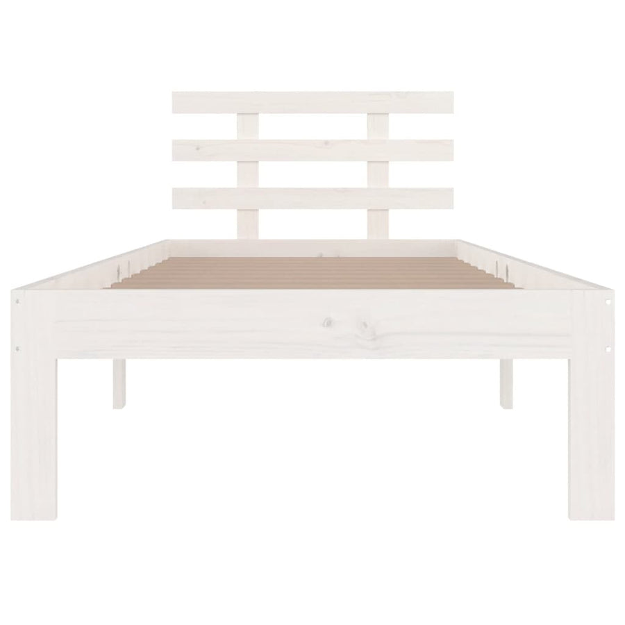 Bedframe Massief Hout 100 x 200 cm Wit