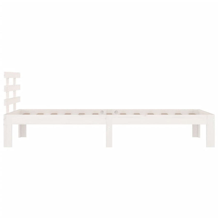 Bedframe Massief Hout 100 x 200 cm Wit