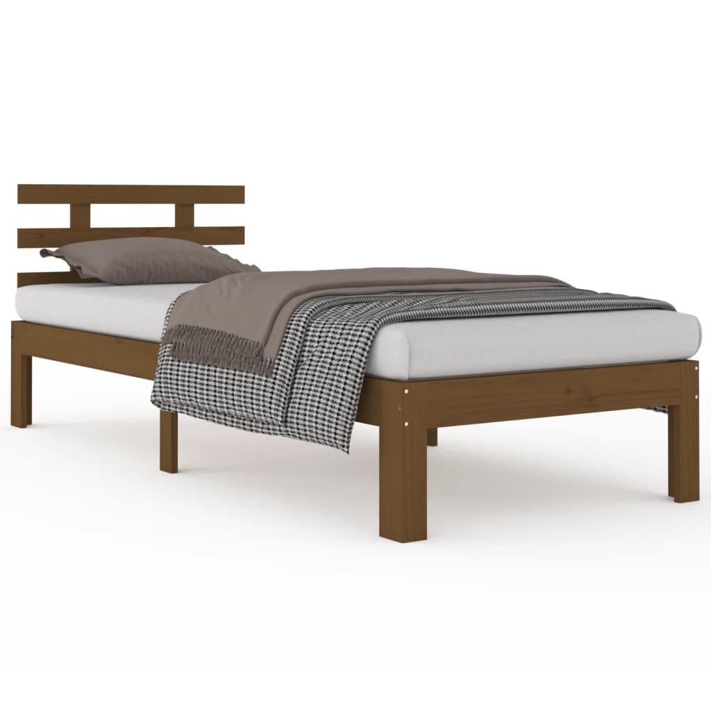 Bedframe Massief Hout 100 x 200 cm Honingbruin