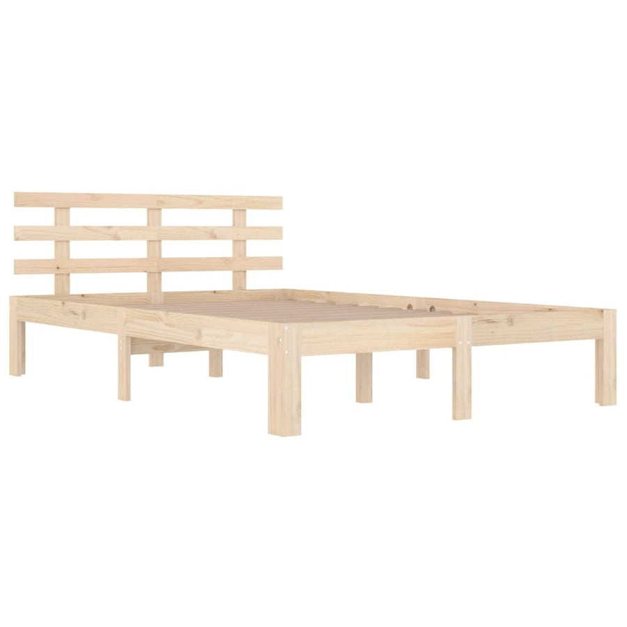 Bedframe Massief Hout 120 x 200 cm Naturel