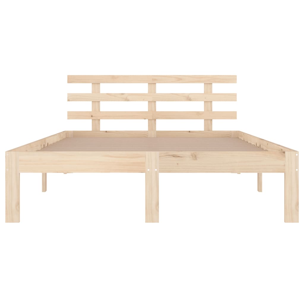Bedframe Massief Hout 120 x 200 cm Naturel