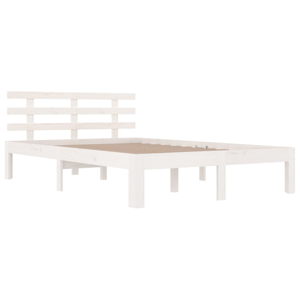 Bedframe Massief Hout 120 x 200 cm Wit