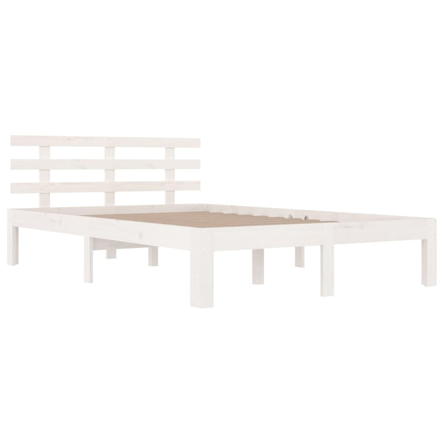 Bedframe Massief Hout 120 x 200 cm Wit