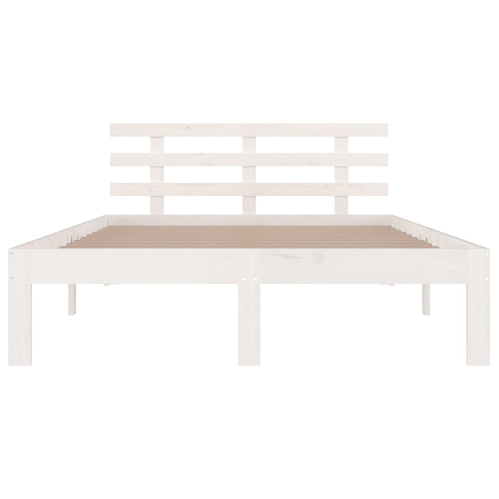 Bedframe Massief Hout 120 x 200 cm Wit