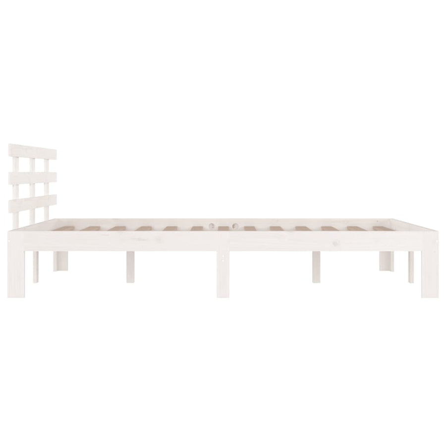 Bedframe Massief Hout 120 x 200 cm Wit