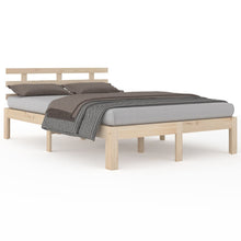 Bedframe Massief Hout 140 x 200 cm Naturel