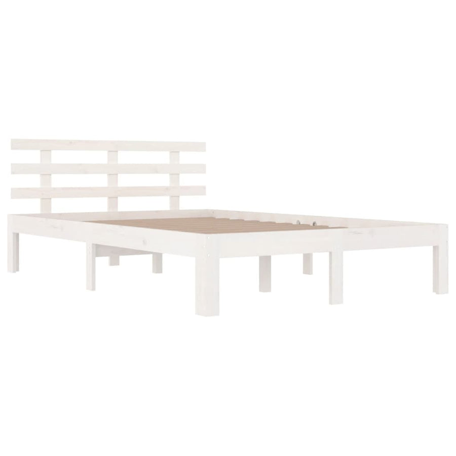 Bedframe Massief Hout 140 x 200 cm Wit