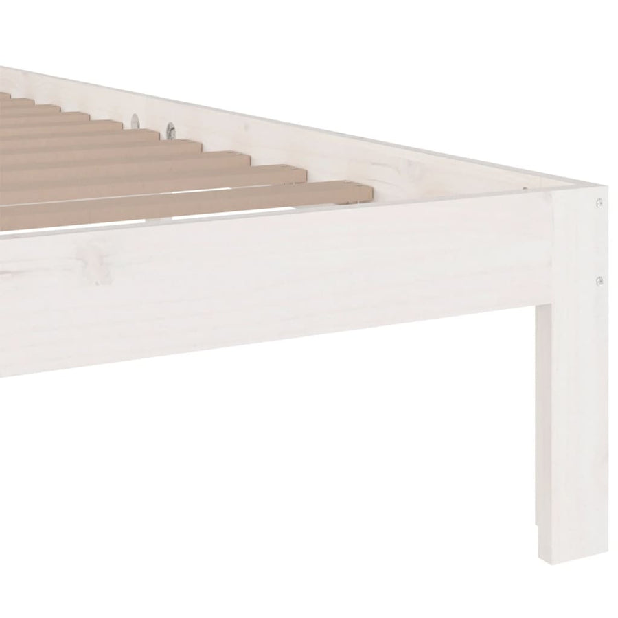 Bedframe Massief Hout 140 x 200 cm Wit
