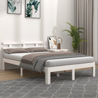 Bedframe massief grenenhout wit 140x200 cm