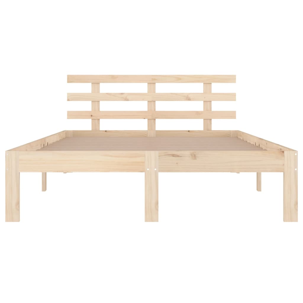 Bedframe Massief Hout King Size 150 x 200 cm Naturel
